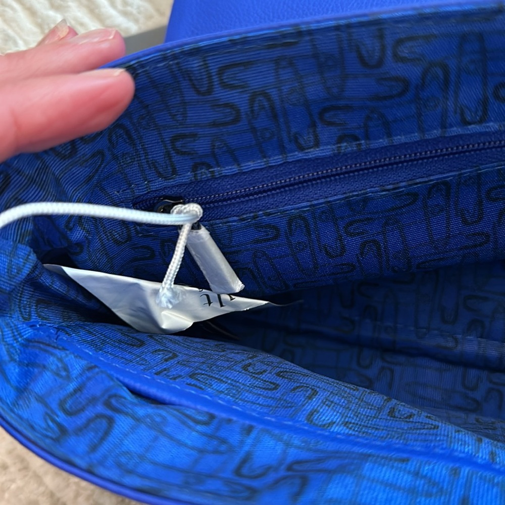 Lipault leather crossbody bag purse blue clutch - Picture 6 of 8